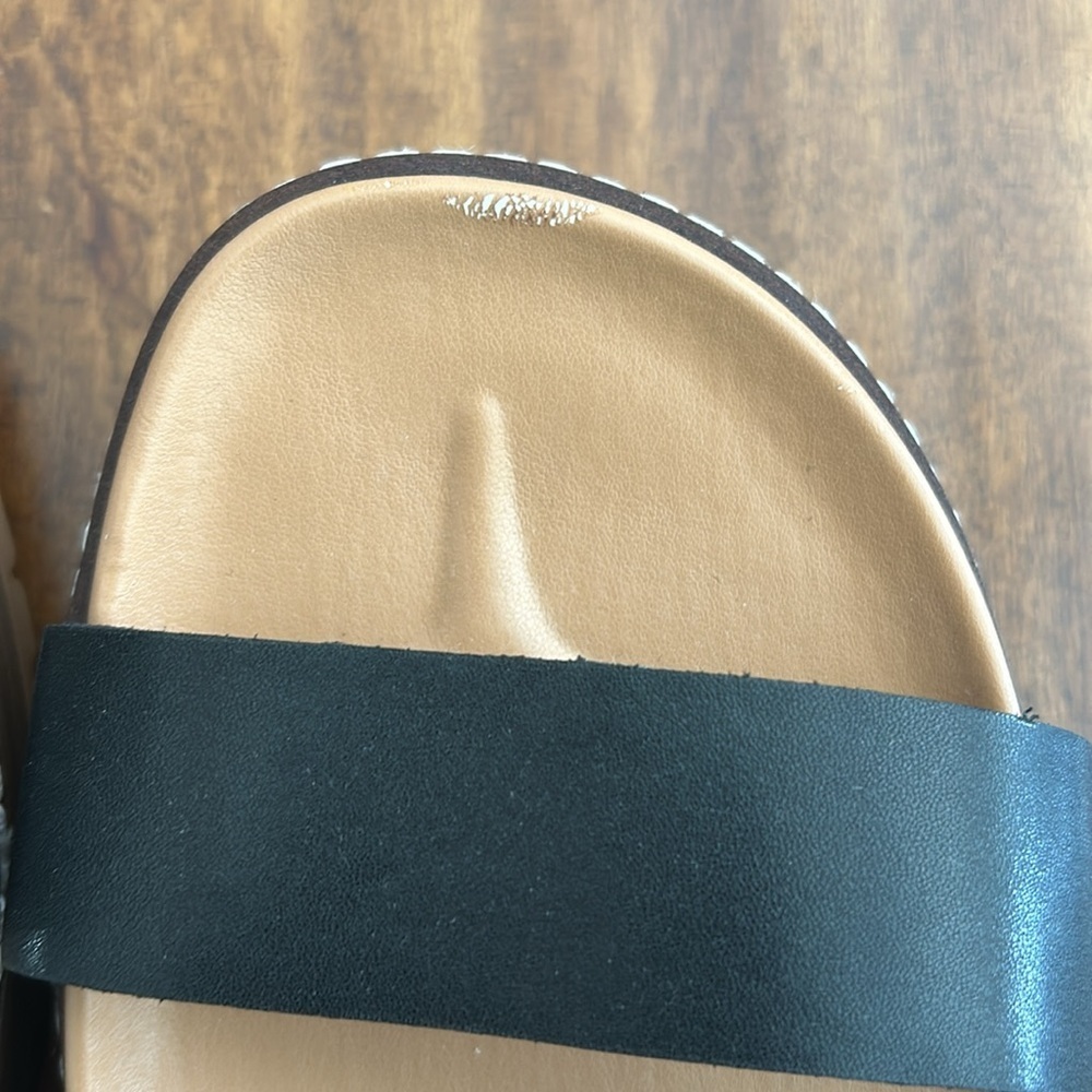 Madewell The Charley Double Strap Slide Sandal Shoes ND955 Black - Picture 9 of 10
